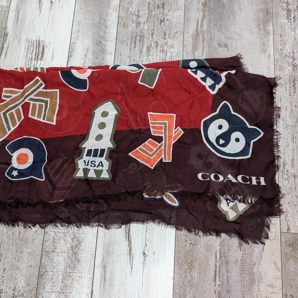 Coach Varsity Patch Oversized Square Scarf - Picture 4 of 4